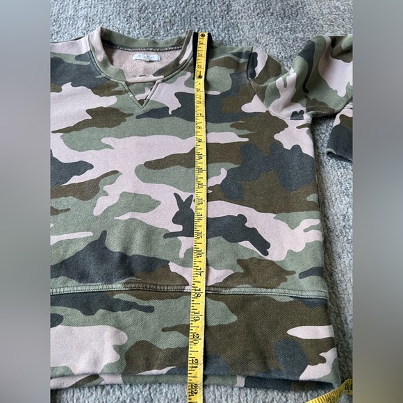 Madewell Miles Green Camo Crew Neck Sweatshirt Sz Small - Picture 6 of 9